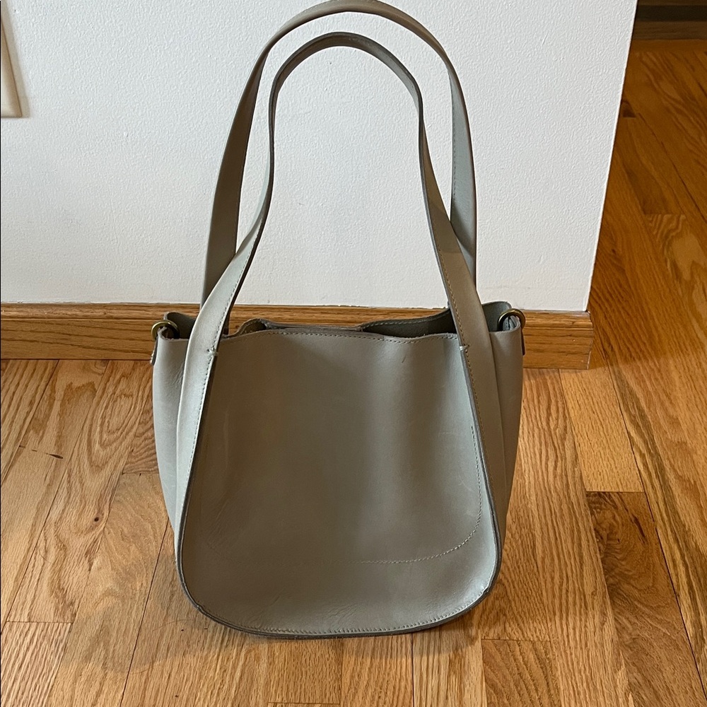 Madewell light green Leather Shoulder Bag